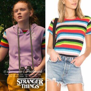 Pam & Gela Rainbow Stripe Ringer Tee T-Shirt ASO Max Mayfield